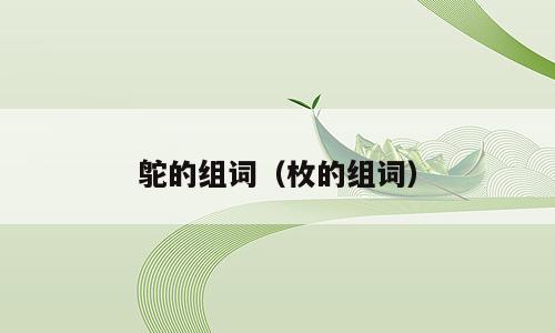 鸵的组词（枚的组词）