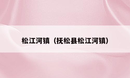 松江河镇（抚松县松江河镇）