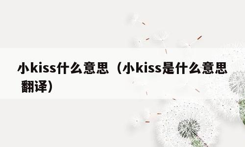 小kiss什么意思（小kiss是什么意思 翻译）