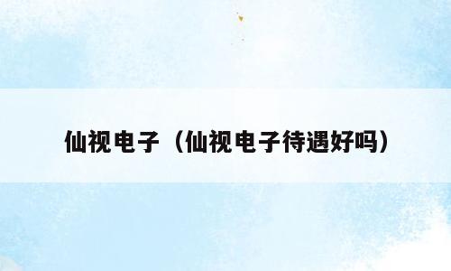 仙视电子（仙视电子待遇好吗）