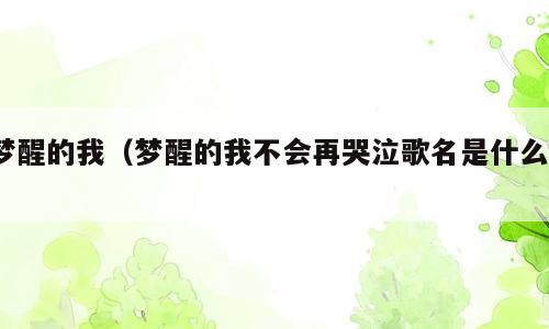 梦醒的我（梦醒的我不会再哭泣歌名是什么?）