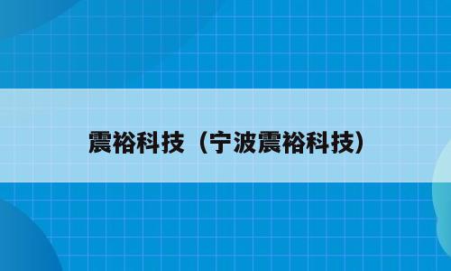 震裕科技（宁波震裕科技）