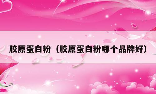 胶原蛋白粉（胶原蛋白粉哪个品牌好）