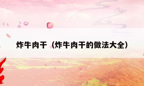 炸牛肉干（炸牛肉干的做法大全）