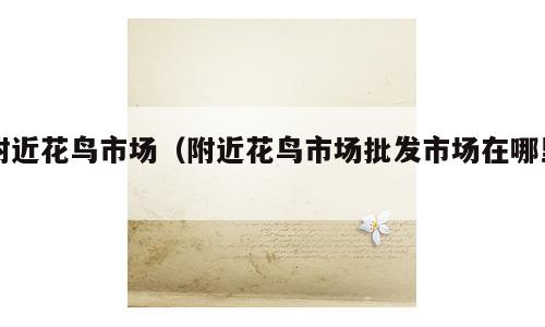 附近花鸟市场（附近花鸟市场批发市场在哪里）