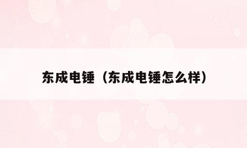 东成电锤（东成电锤怎么样）
