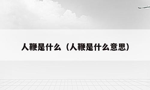 人鞭是什么（人鞭是什么意思）