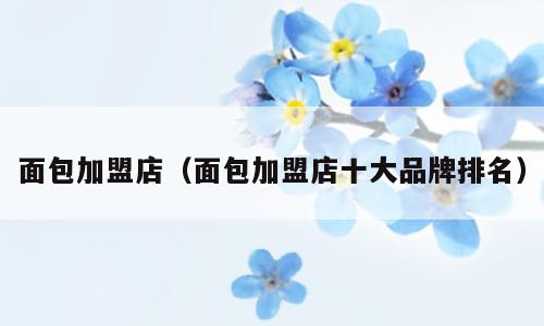 面包加盟店（面包加盟店十大品牌排名）