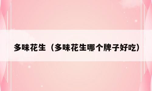 多味花生（多味花生哪个牌子好吃）