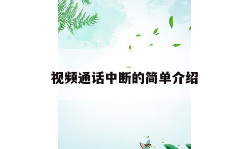 视频通话中断的简单介绍