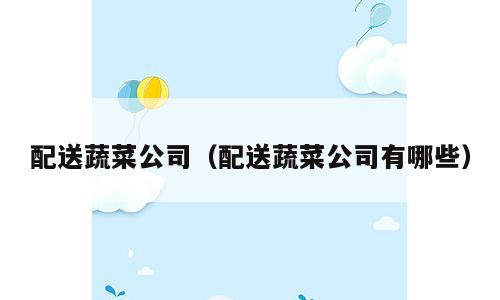 配送蔬菜公司（配送蔬菜公司有哪些）