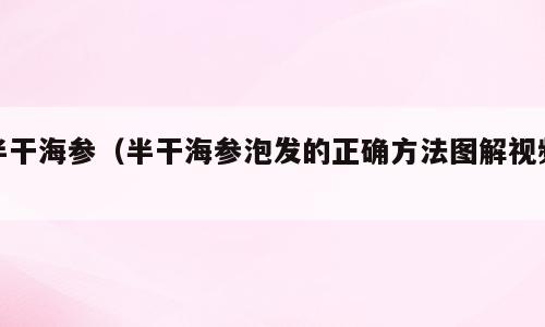 半干海参（半干海参泡发的正确方法图解视频）