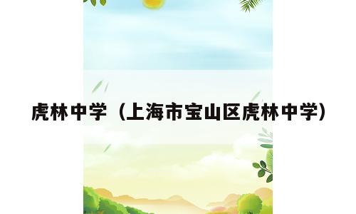 虎林中学（上海市宝山区虎林中学）