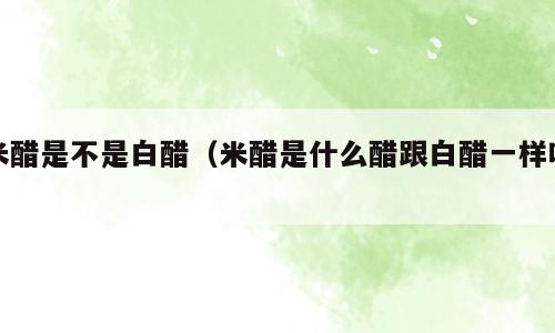 米醋是不是白醋（米醋是什么醋跟白醋一样吗）