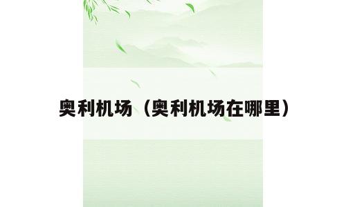 奥利机场（奥利机场在哪里）
