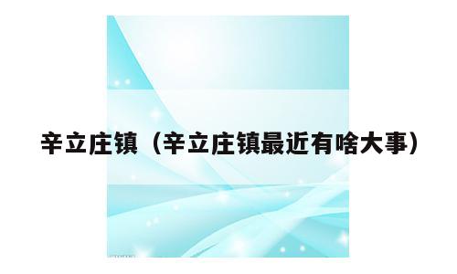 辛立庄镇（辛立庄镇最近有啥大事）